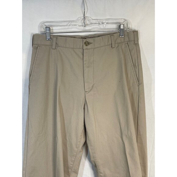 merona slacks dress pants brown cotton pockets zip up belt loops 33x30" READ - Picture 2 of 6